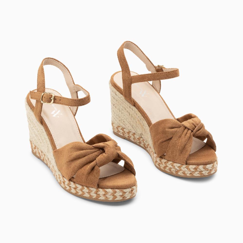 Vanessa Wu Sandales Compensées Nouées Georgina Camel