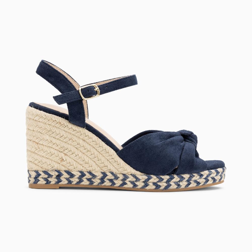 vanessa wu Sandales compensées nouées Georgina marines