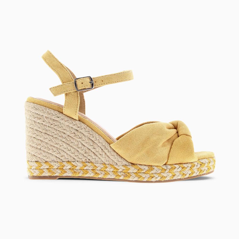 vanessa wu Sandales compensées nouées Zoëlla jaunes