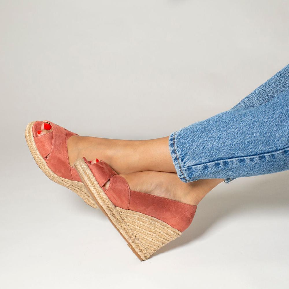 Vanessa Wu Sandales Compensées Peep-toe Milena Brique