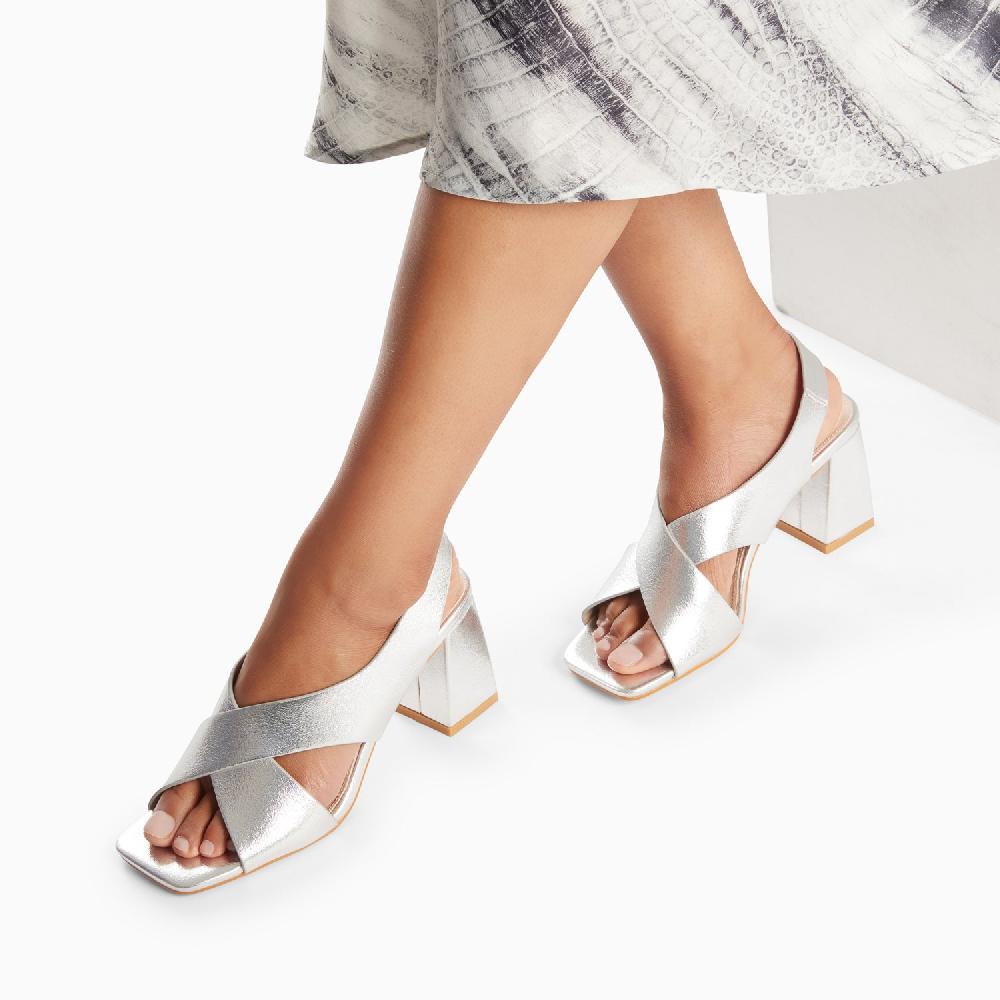 Vanessa Wu Sandales Lauren Argent à Brides Croisées Et Talon Haut