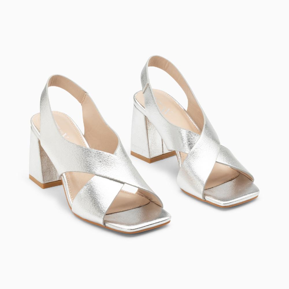 Vanessa Wu Sandales Lauren Argent à Brides Croisées Et Talon Haut