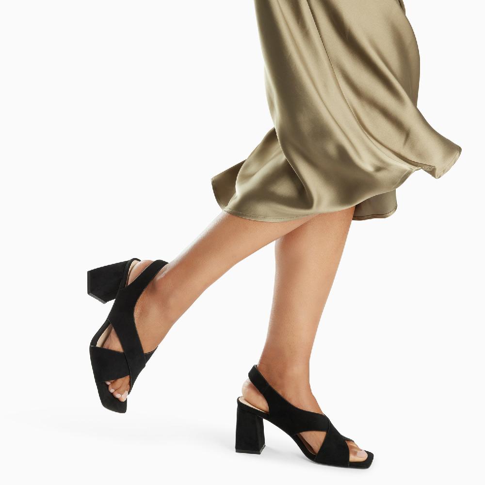 Vanessa Wu Sandales Lauren Noires à Brides Croisées Et Talon Haut