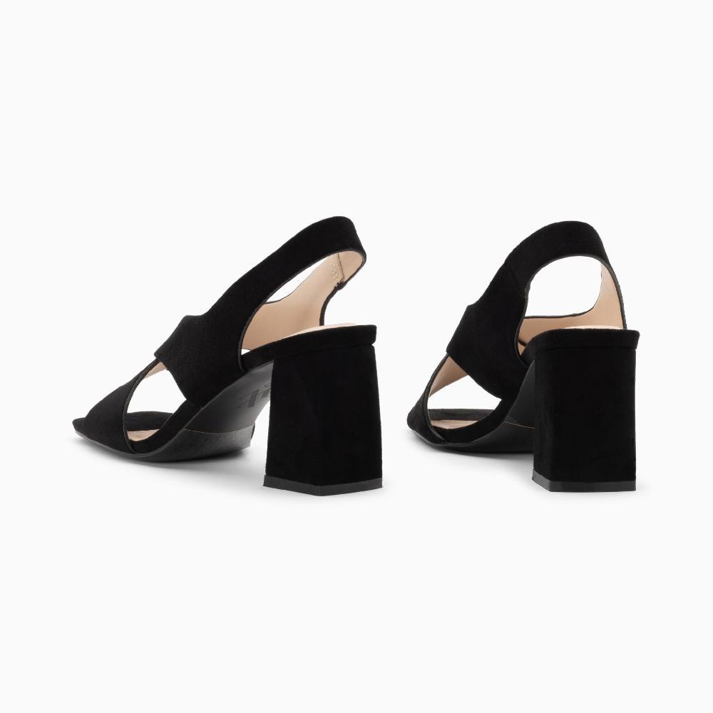 Vanessa Wu Sandales Lauren Noires à Brides Croisées Et Talon Haut