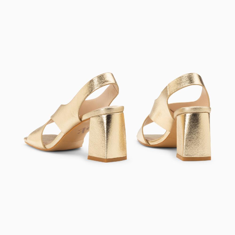 Vanessa Wu Sandales Lauren Or à Brides Croisées Et Talon Haut