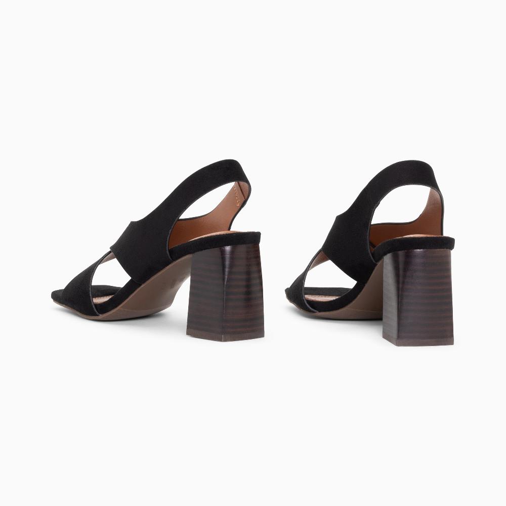 Vanessa Wu Sandales Maxinne Noires à Brides Croisées Et Talon Haut