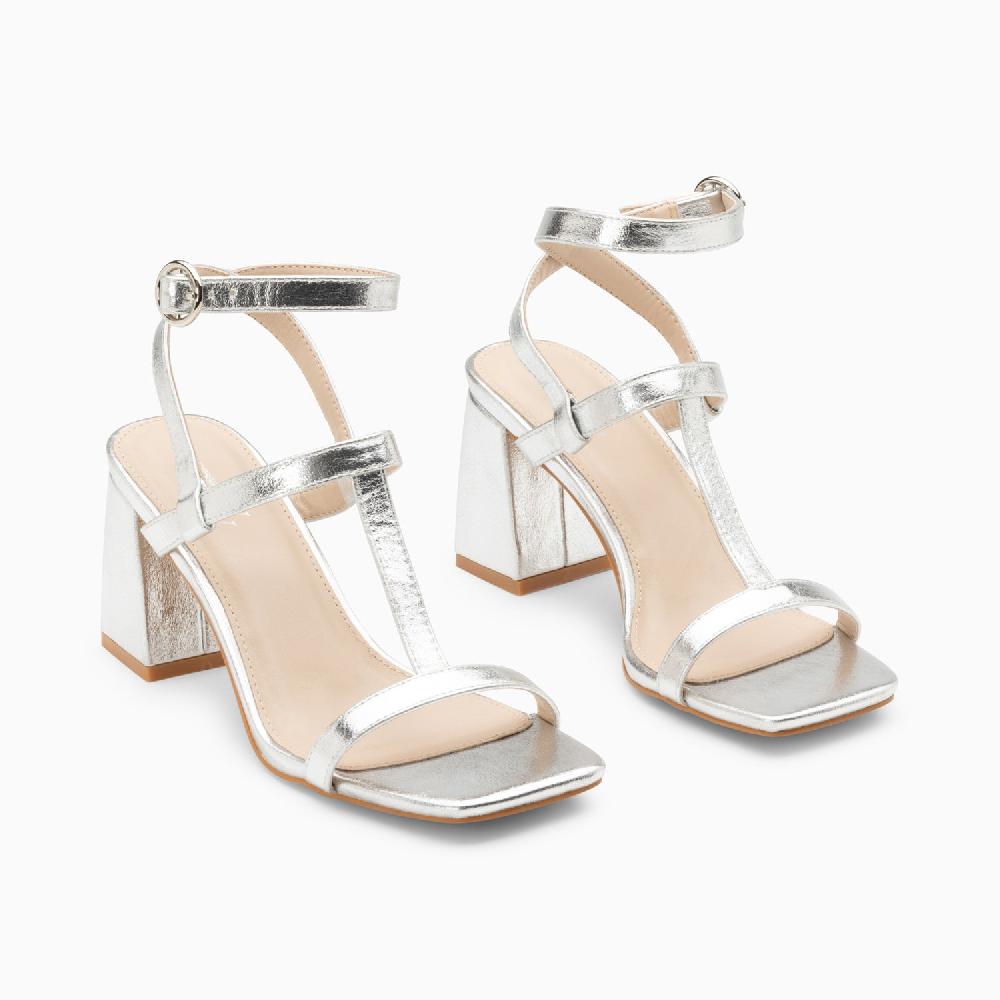 Vanessa Wu Sandales Nelly Argent à Brides Et Talon Haut