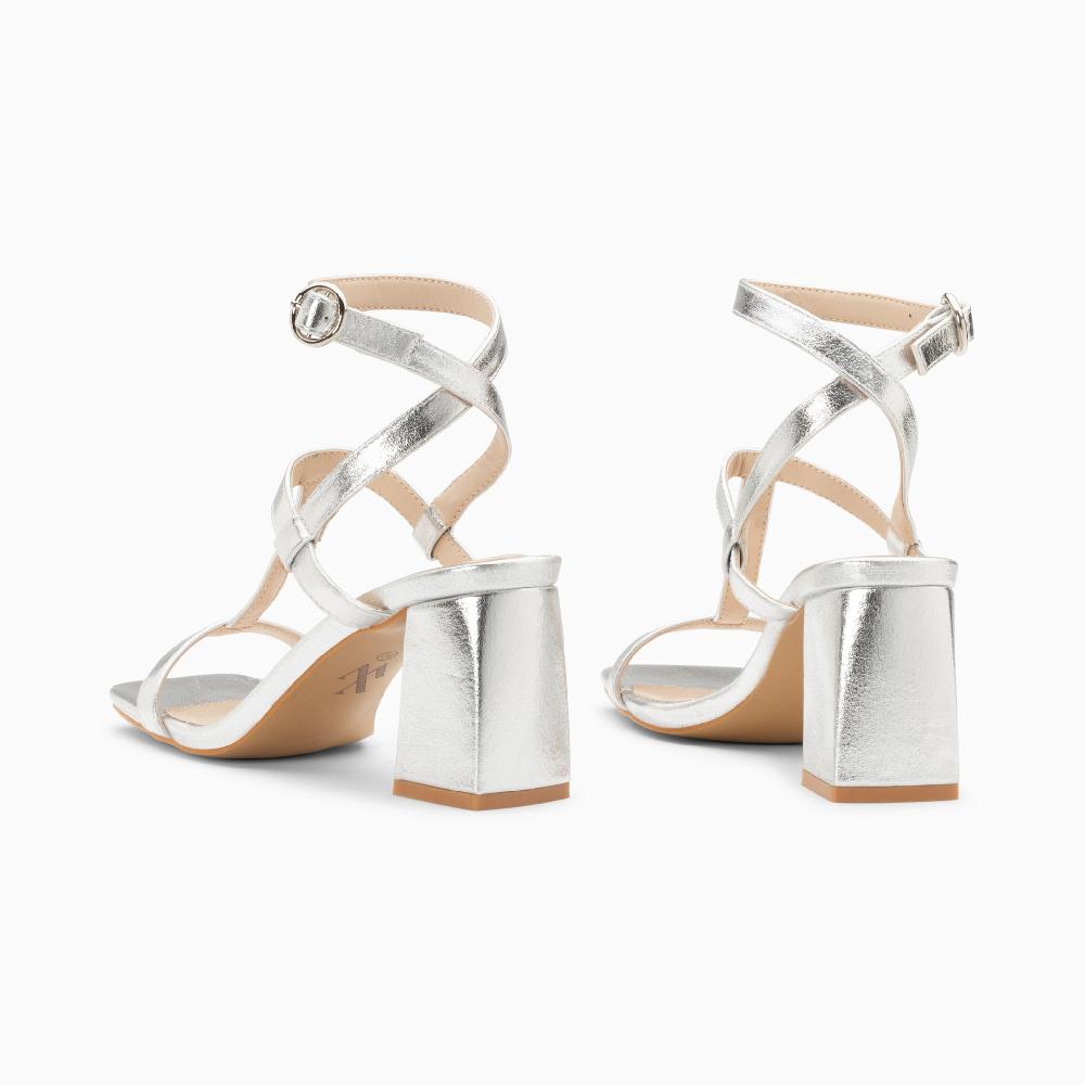 Vanessa Wu Sandales Nelly Argent à Brides Et Talon Haut