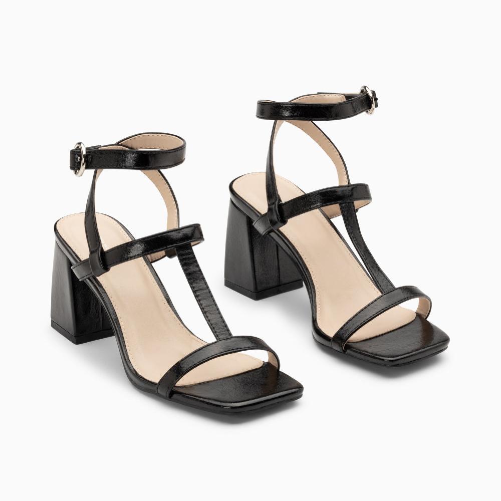 Vanessa Wu Sandales Nelly Noires à Brides Et Talon Haut