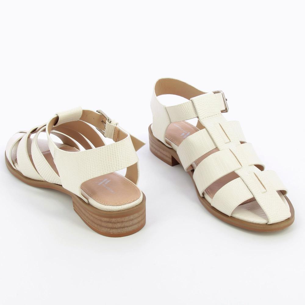 Vanessa Wu Sandales Plates Arielle Blanches Style Pêcheur