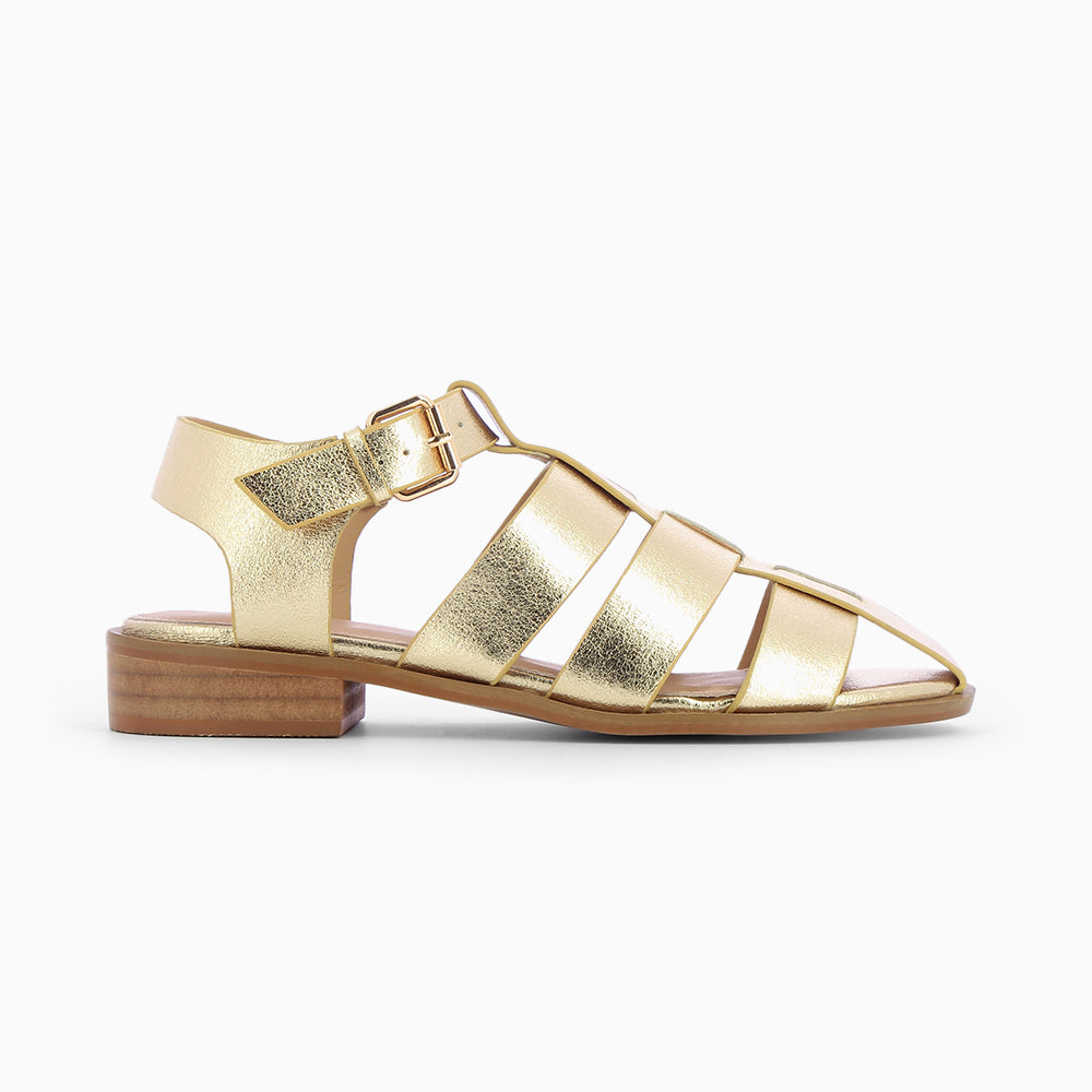 vanessa wu Sandales plates Arielle or style pêcheur