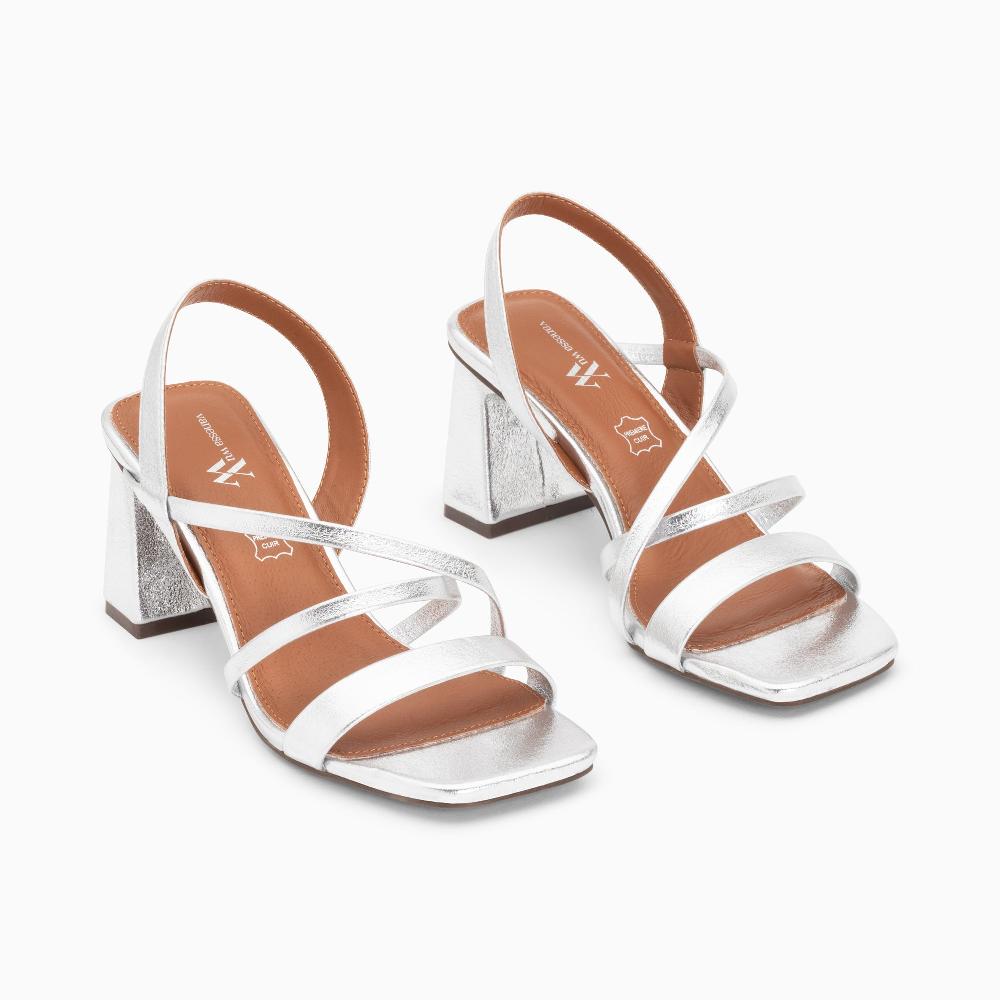 Vanessa Wu Sandales Priscilla Argent à Fines Brides Et Talon Haut