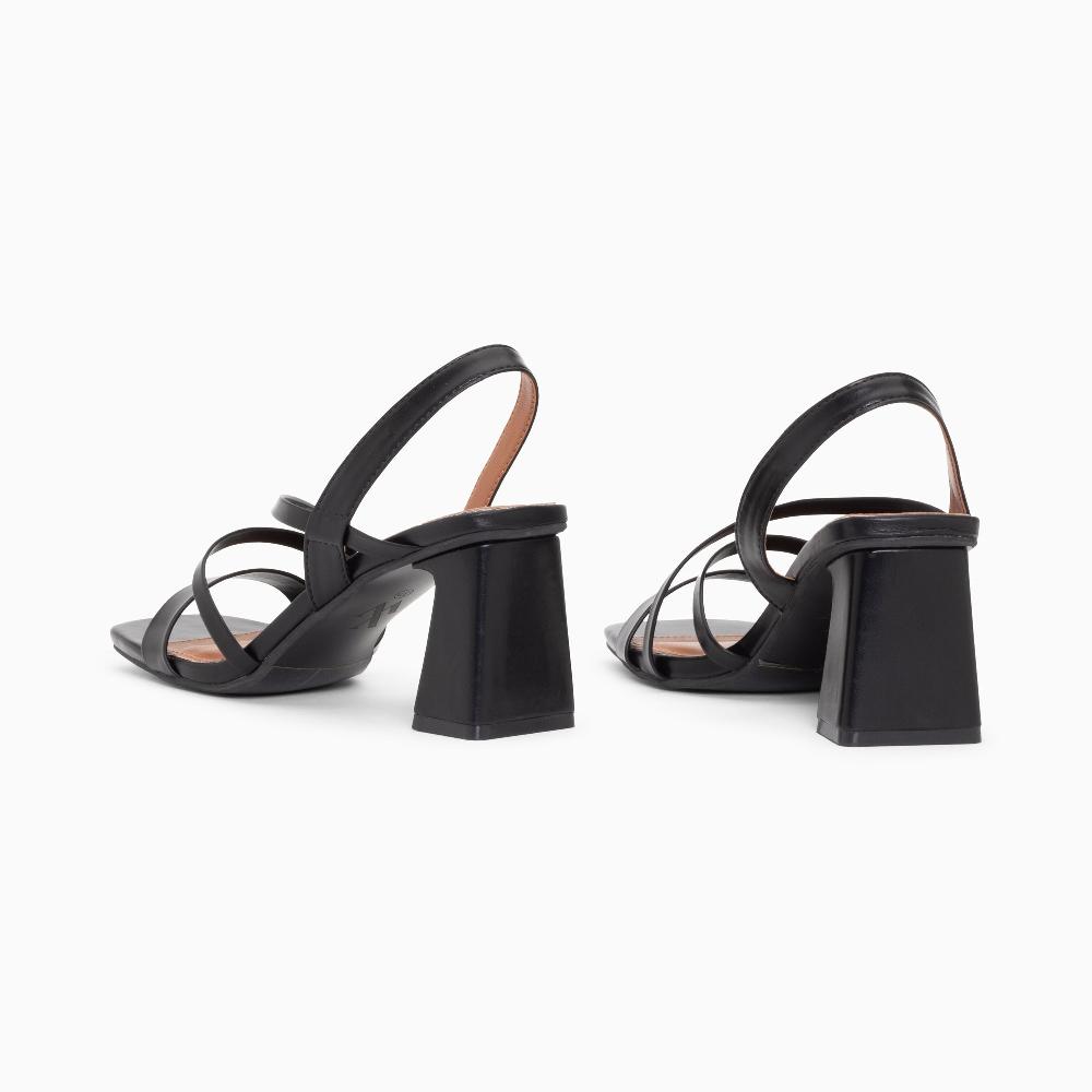 Vanessa Wu Sandales Priscilla Noires à Fines Brides Et Talon Haut