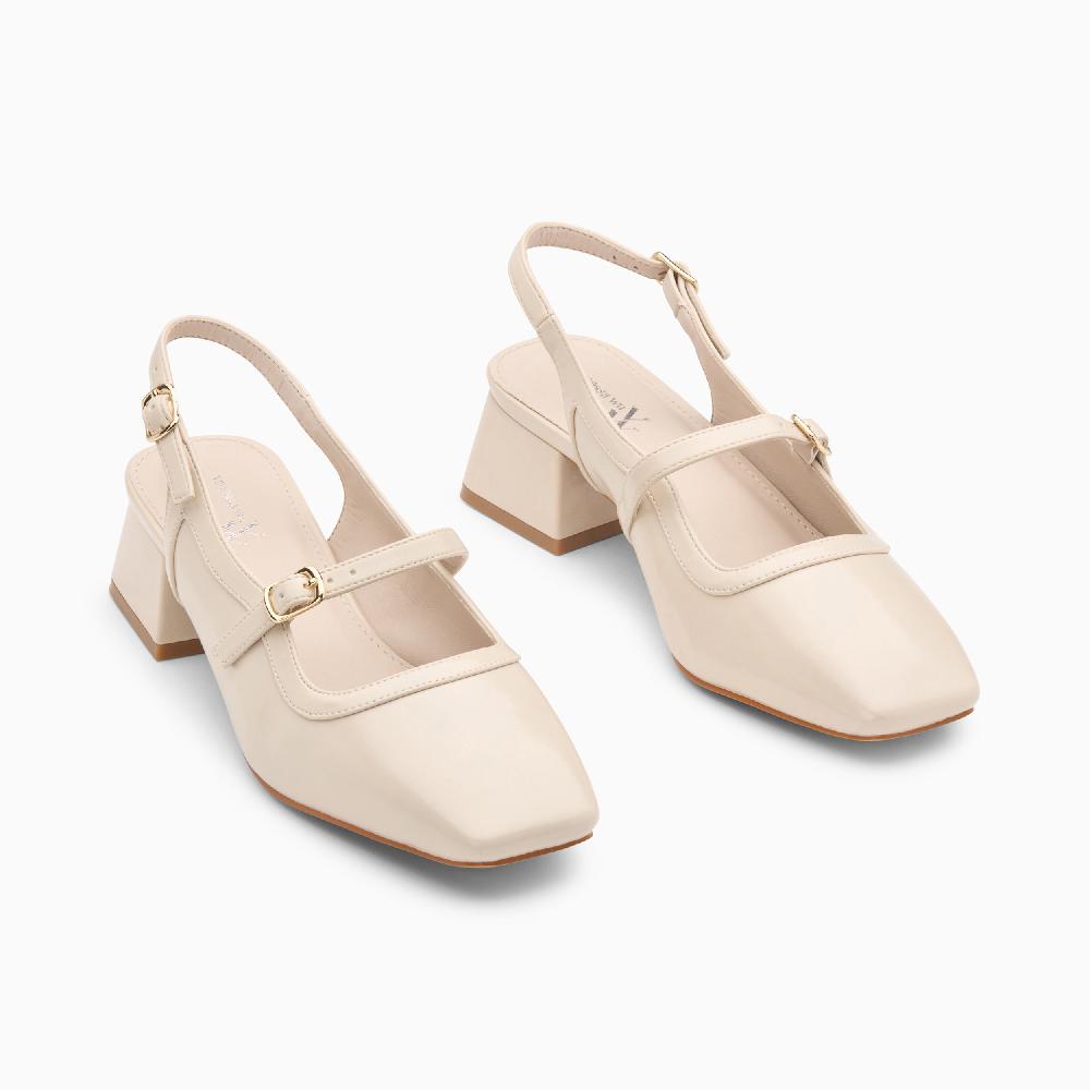Vanessa Wu Babies Slingback Kate Ivoire à Talon