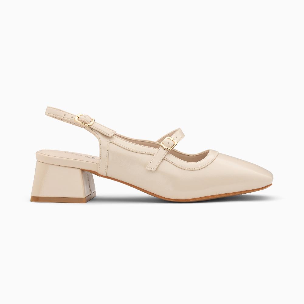 vanessa wu Babies slingback Kate ivoire à talon