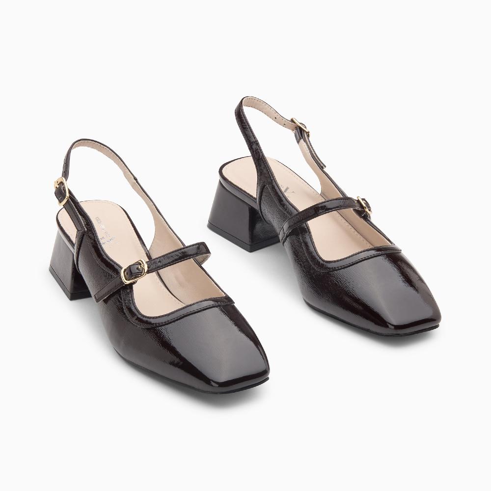 Vanessa Wu Babies Slingback Kate Noires à Talon
