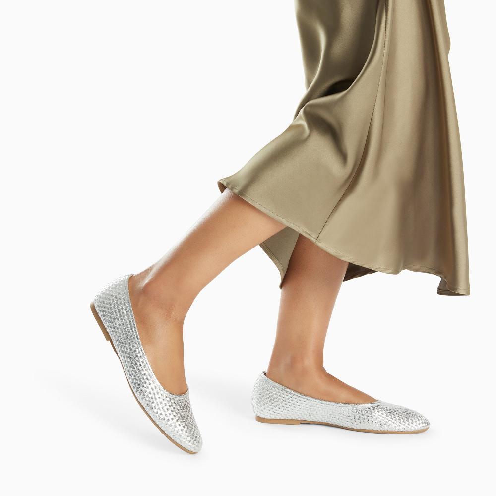 Vanessa Wu Ballerines Provence Tressées Argent