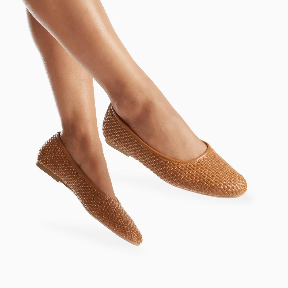 Vanessa Wu Ballerines Provence Tressées Camel