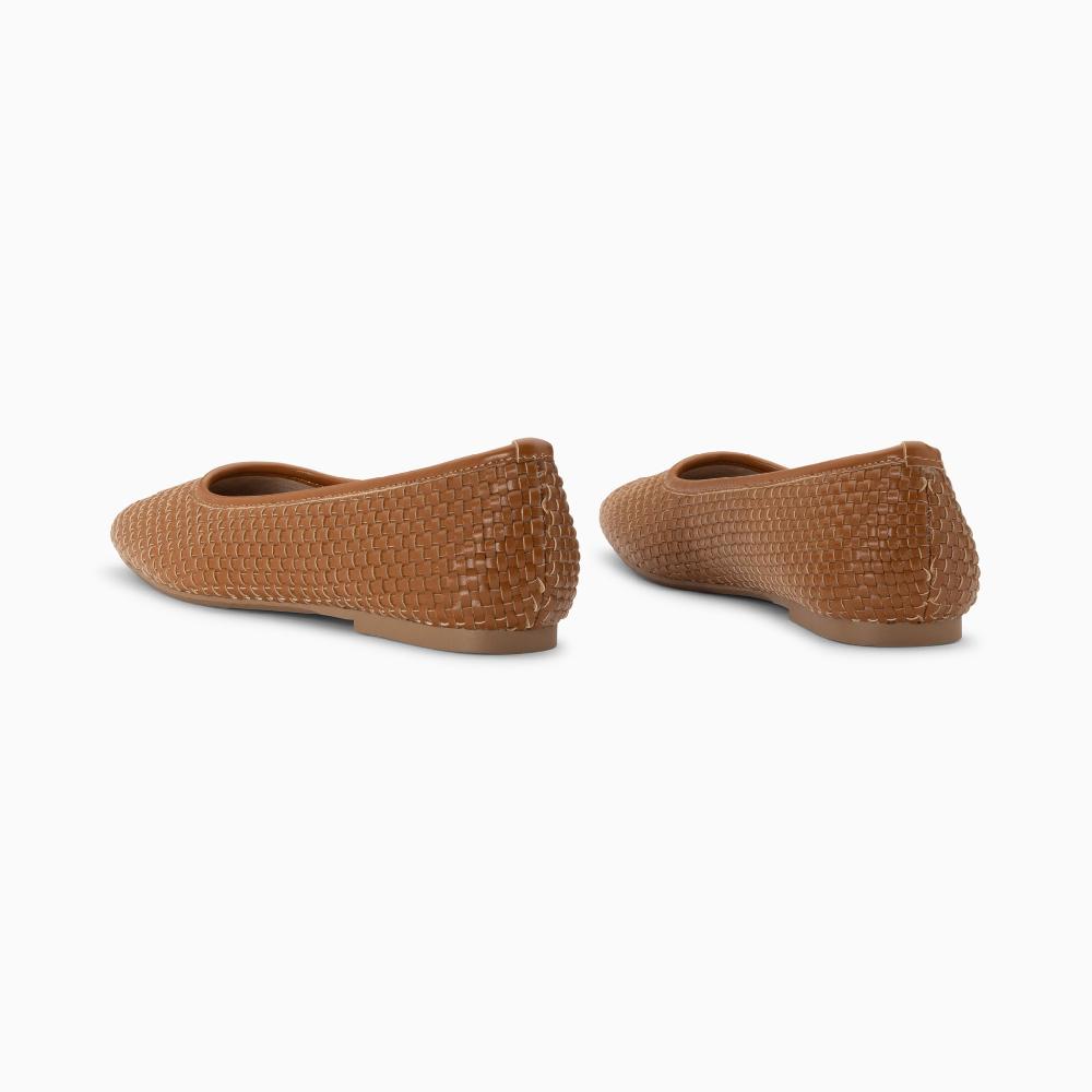 Vanessa Wu Ballerines Provence Tressées Camel