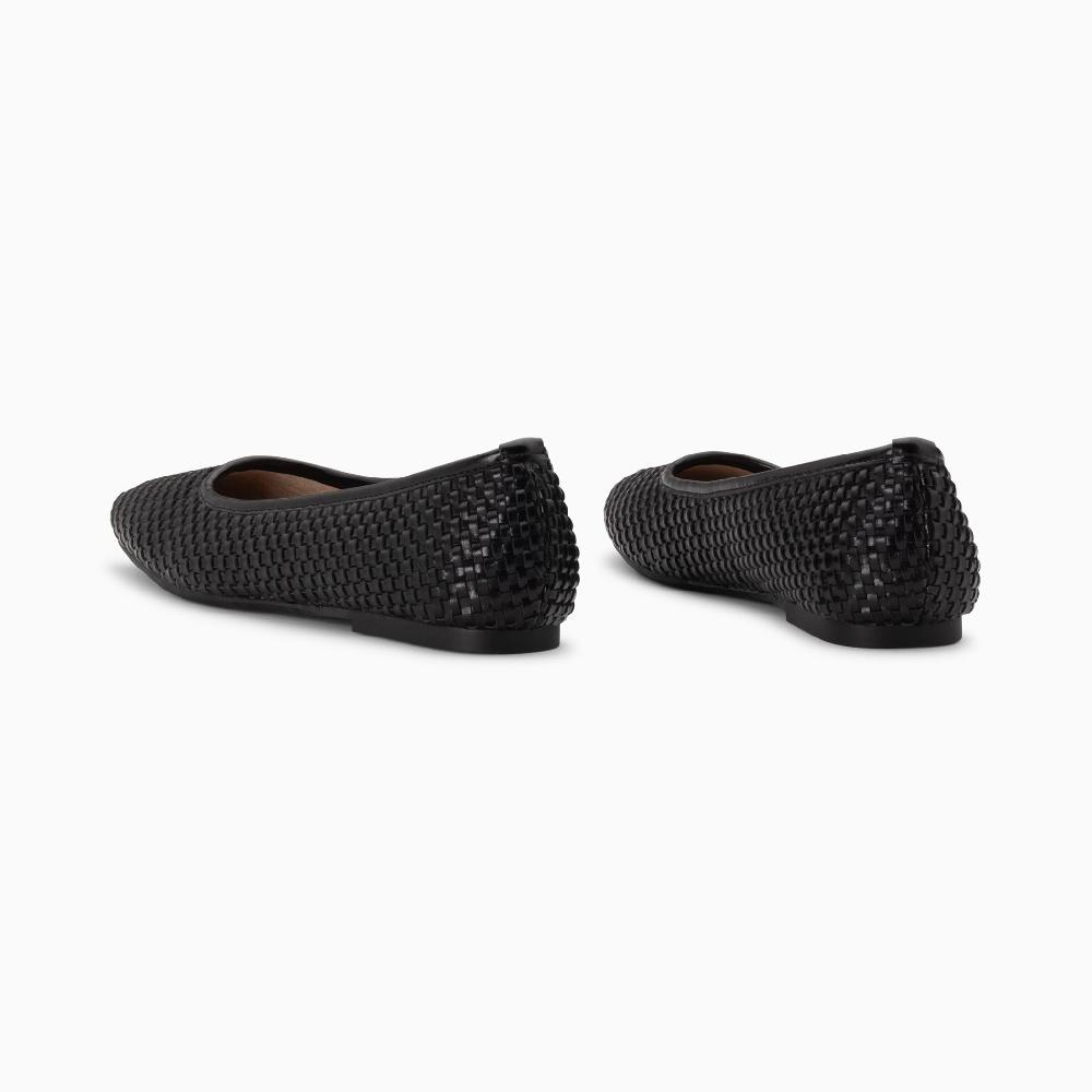 Vanessa Wu Ballerines Provence Tressées Noires