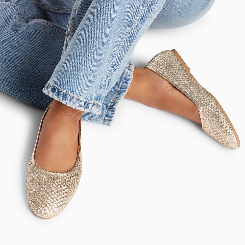 Vanessa Wu Ballerines Provence Tressées Or