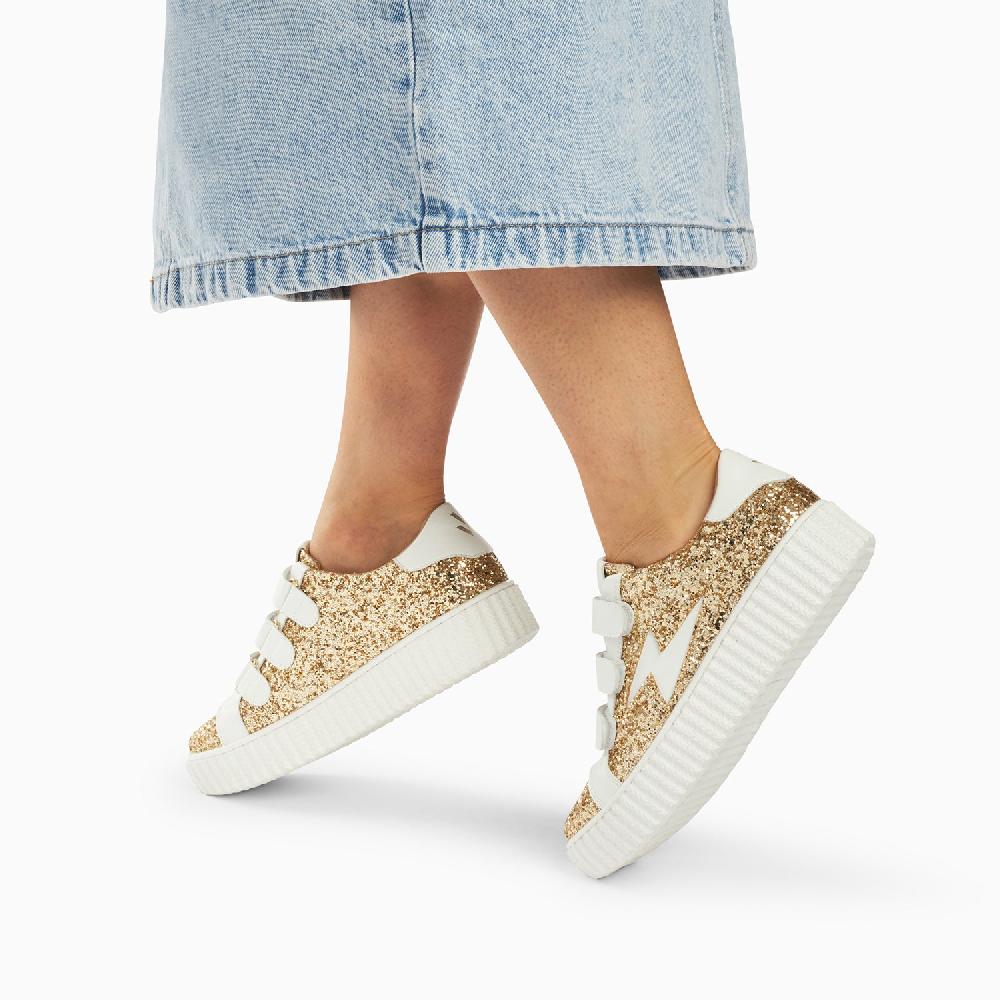 Vanessa Wu Baskets éclair Marielle à Paillettes Or