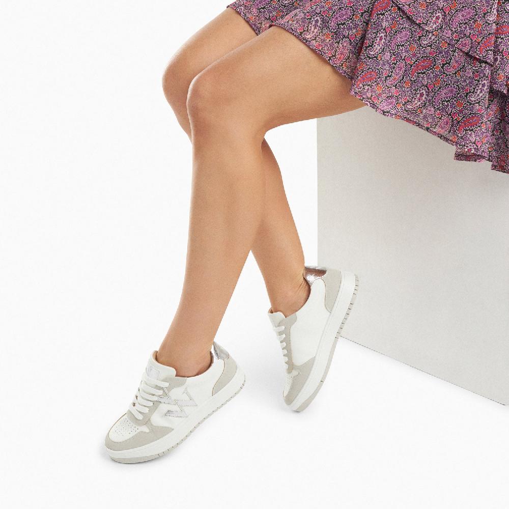 Vanessa Wu Baskets Monogramme Calie Blanc Et Gris