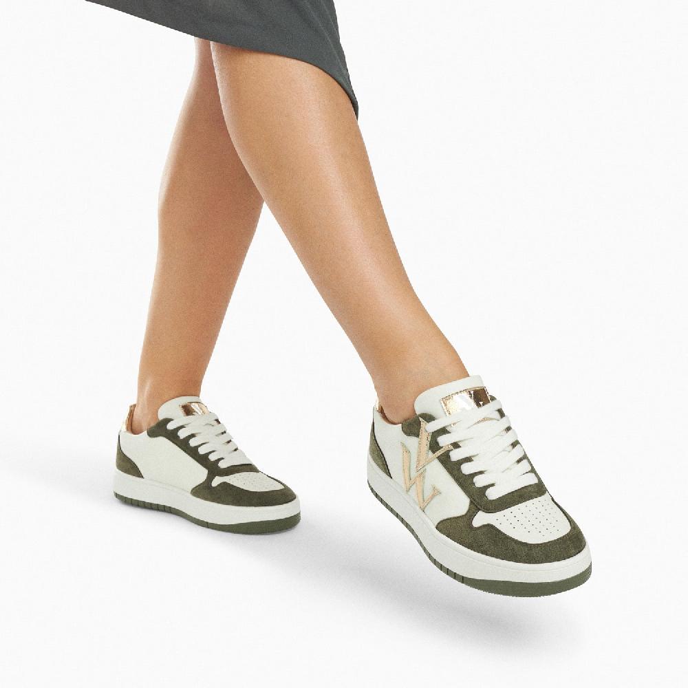 Vanessa Wu Baskets Monogramme Calie Blanc Et Kaki