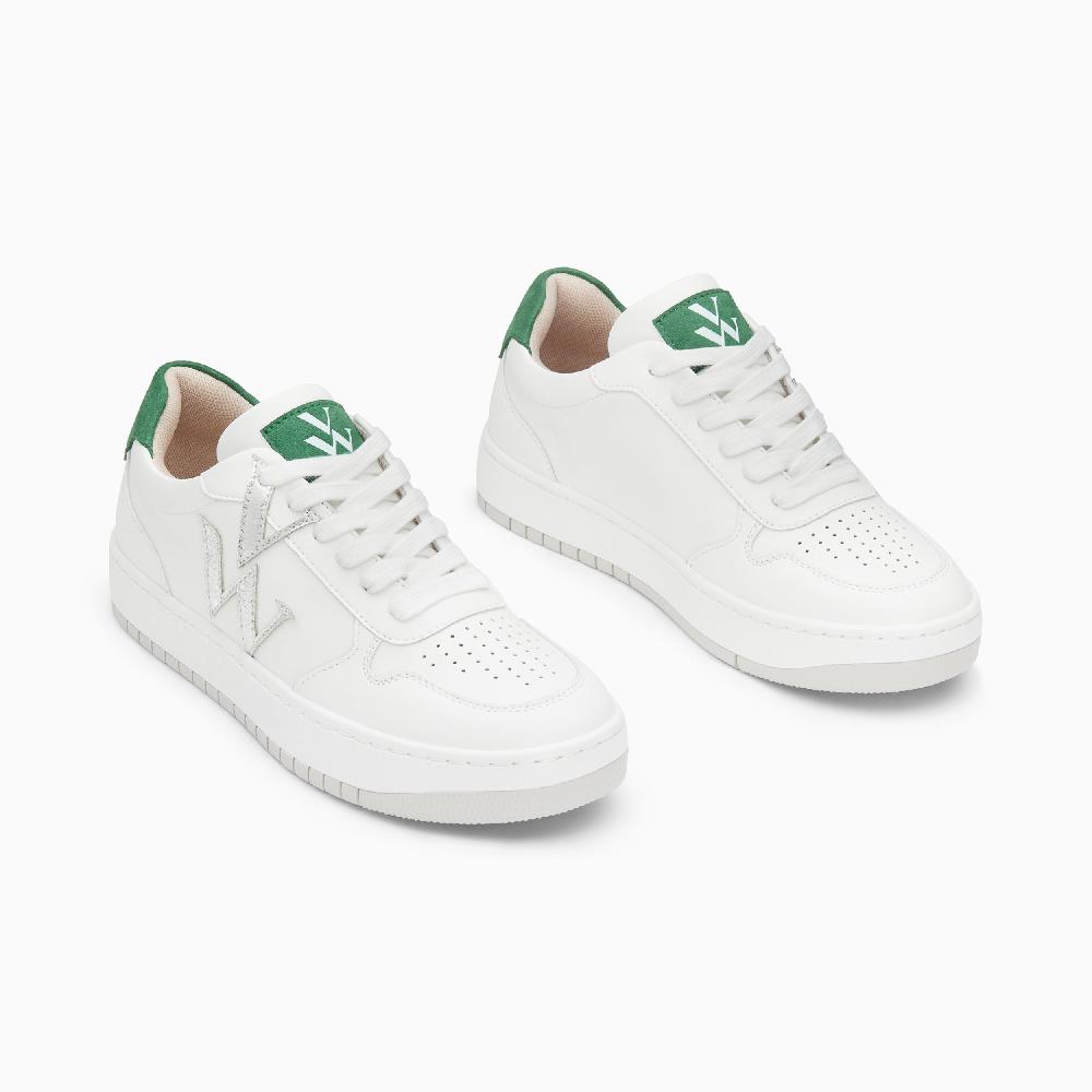 Vanessa Wu Baskets Monogramme Calie Blanc Et Vert