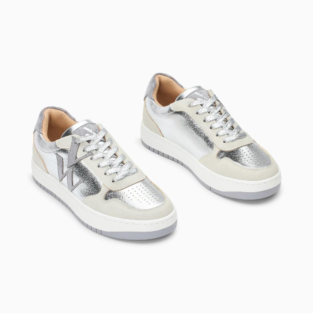 Vanessa Wu Baskets Monogramme Cidem Argent Et Gris