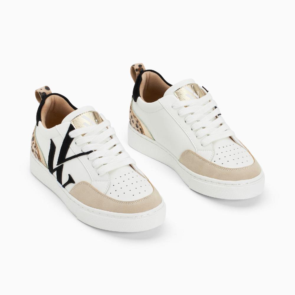 Vanessa Wu Baskets Monogramme Luna Blanc Et Noir