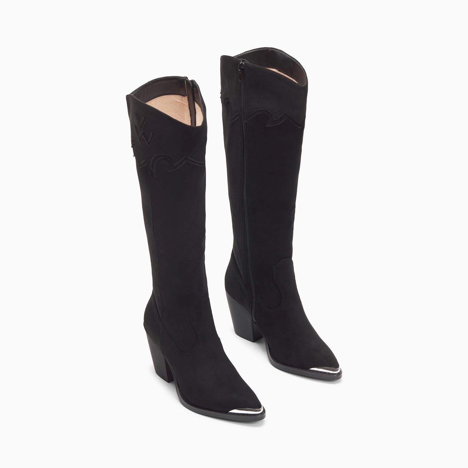 Vanessa Wu Bottes Santiags Maud Noires à Talon