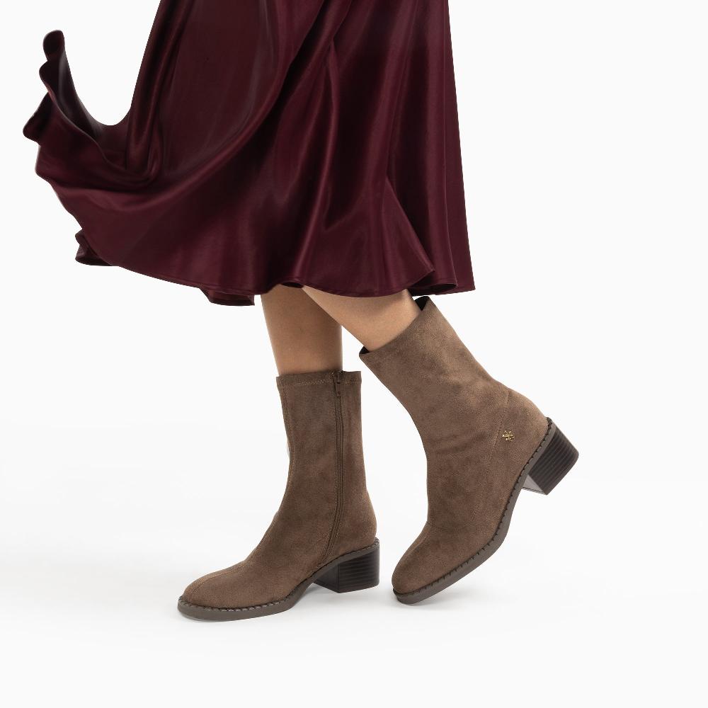 Vanessa Wu Bottines Chaussettes Bobby Taupe