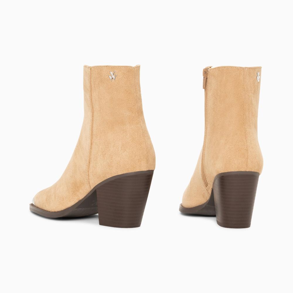 Vanessa Wu Bottines Santiags Jenn Beiges à Talon