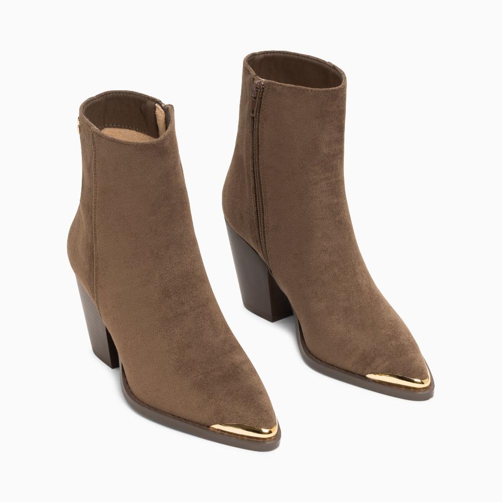 Vanessa Wu Bottines Santiags Jenn Taupe à Talon