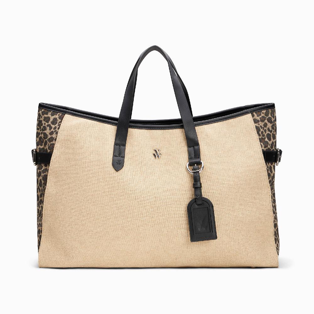 vanessa wu Cabas oversize Bethany beige et noir