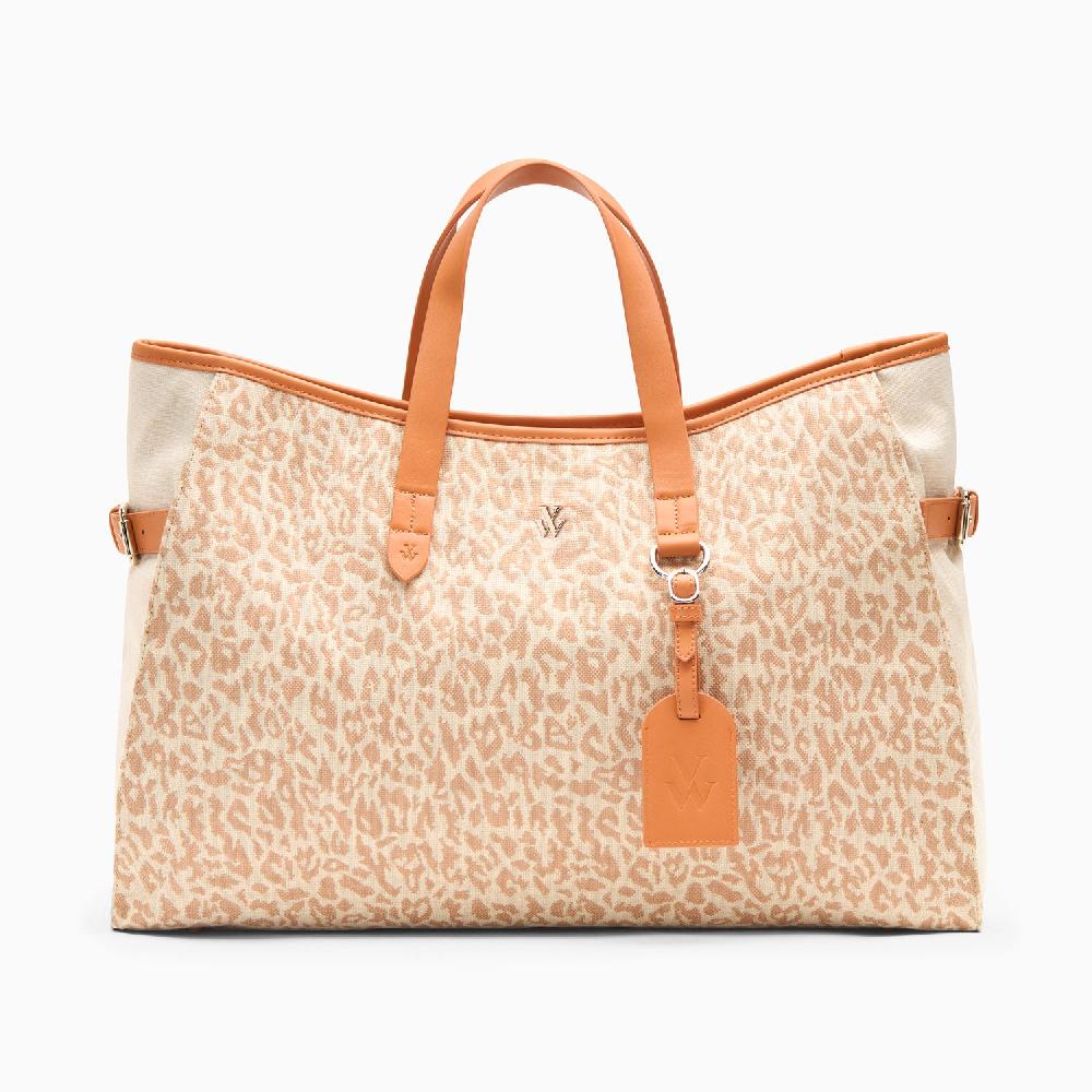 vanessa wu Cabas oversize Bethany léopard et camel