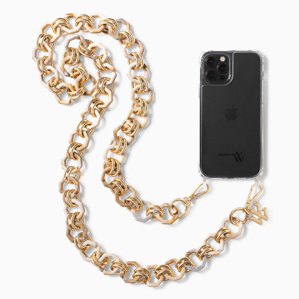 Vanessa Wu Chaîne De Téléphone Gina Beige Marbré