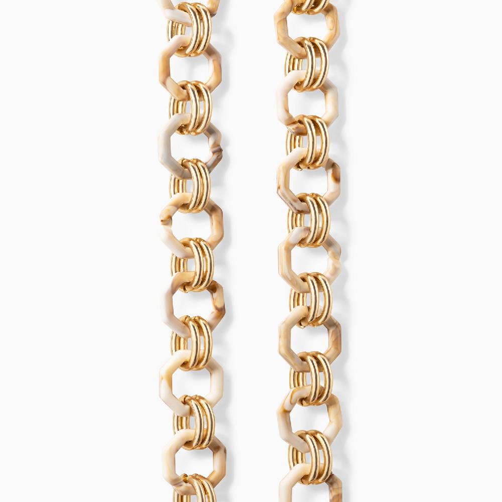 Vanessa Wu Chaîne De Téléphone Gina Beige Marbré