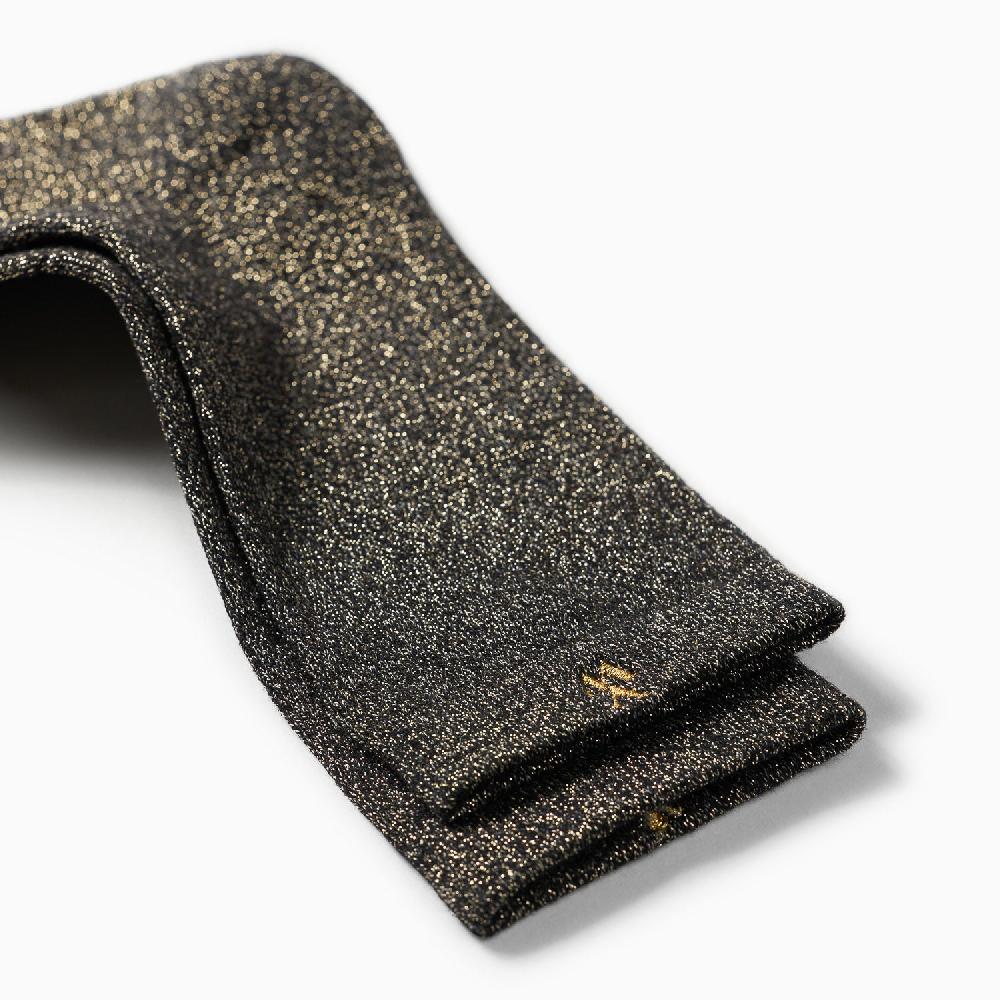 Vanessa Wu Chaussettes Ambre Noir Et Or Pailleté