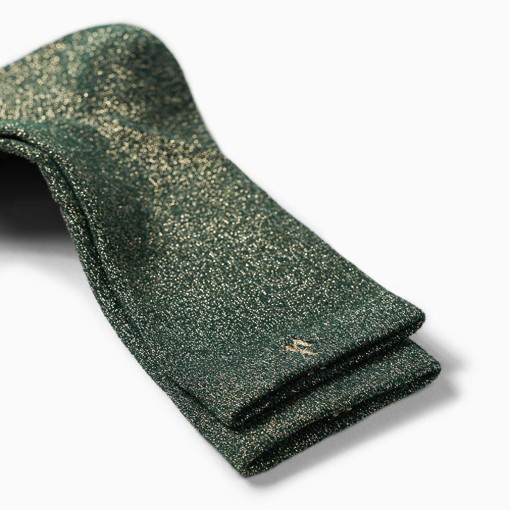 Vanessa Wu Chaussettes Ambre Vert Et Or Pailleté