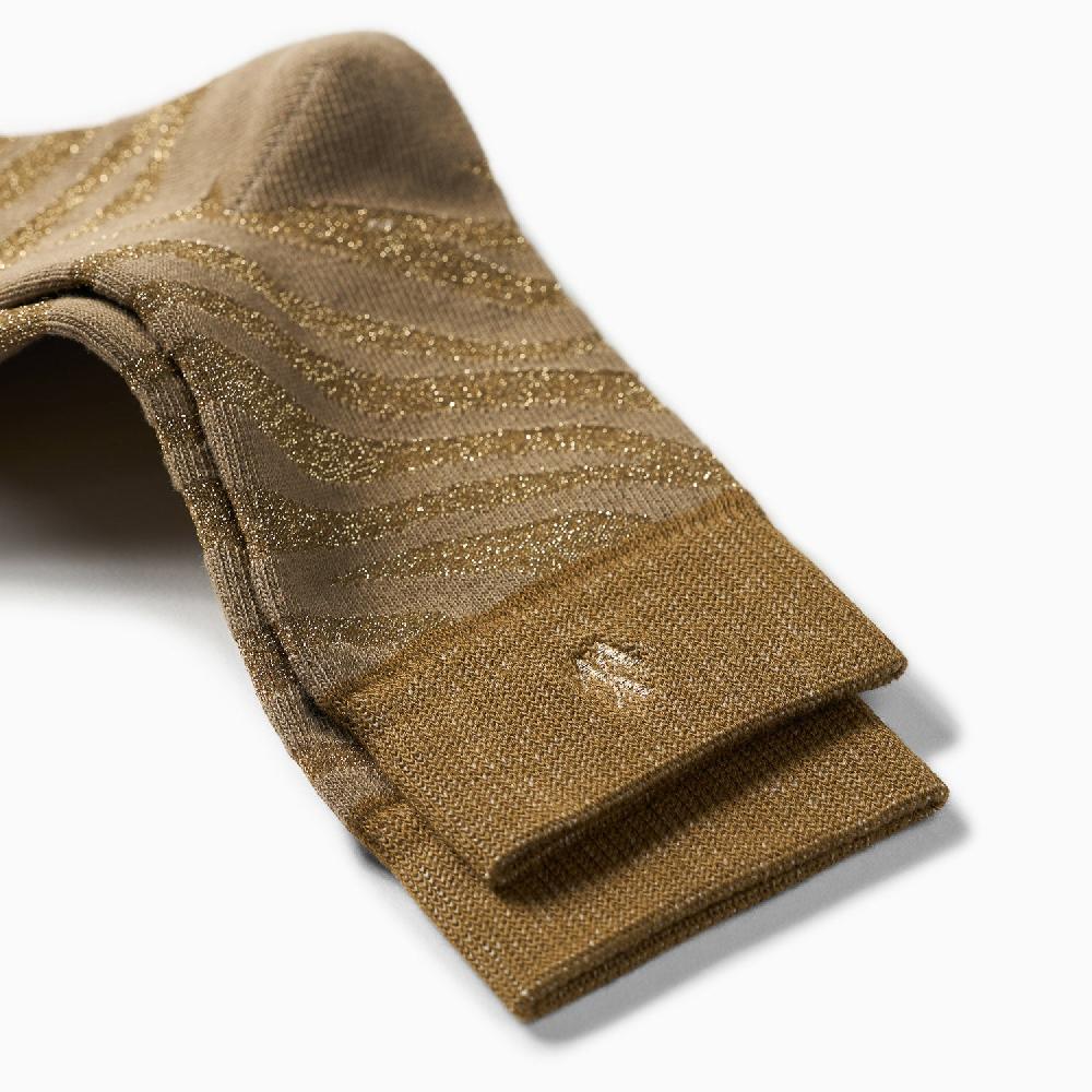 Vanessa Wu Chaussettes Brianna Kaki Et Zébré Or