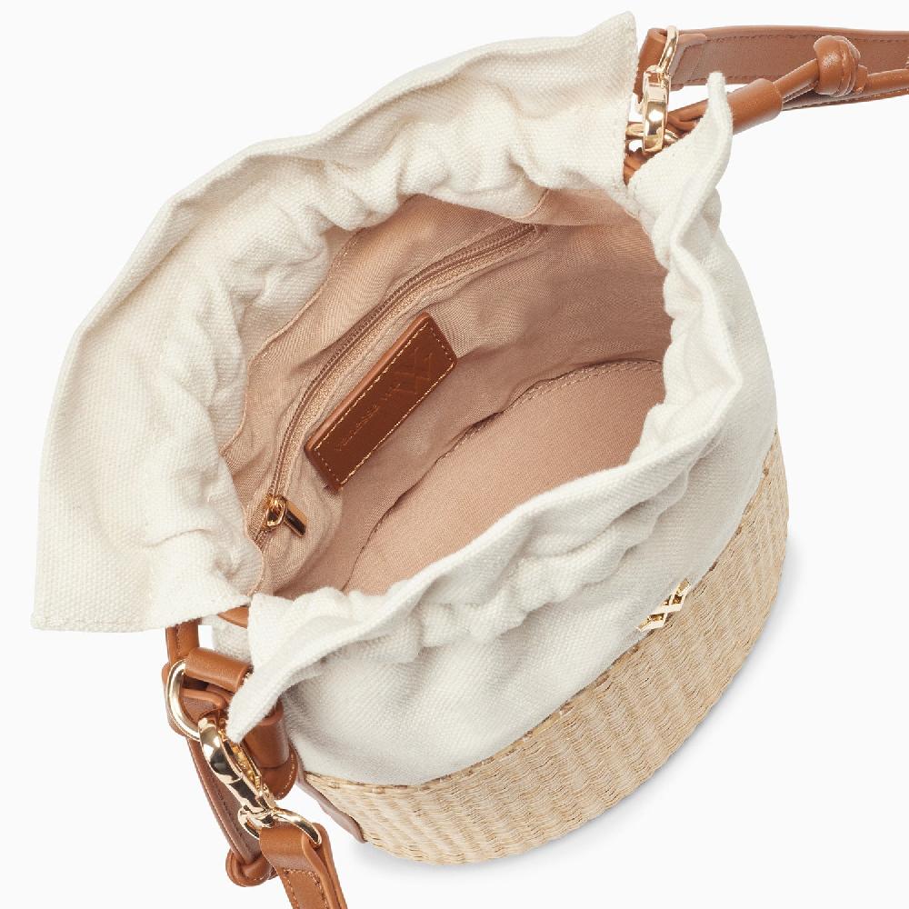 Vanessa Wu Mini Panier Bourse Lilly Beige