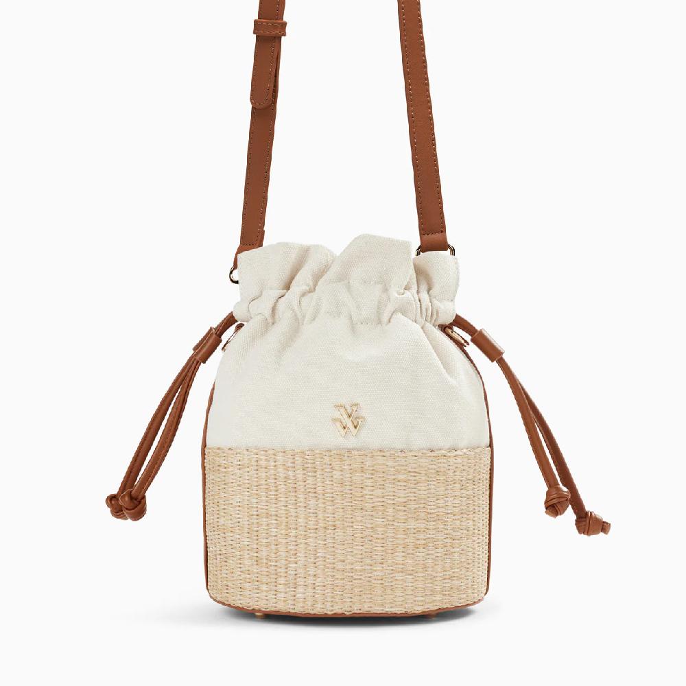vanessa wu Mini panier bourse Lilly beige