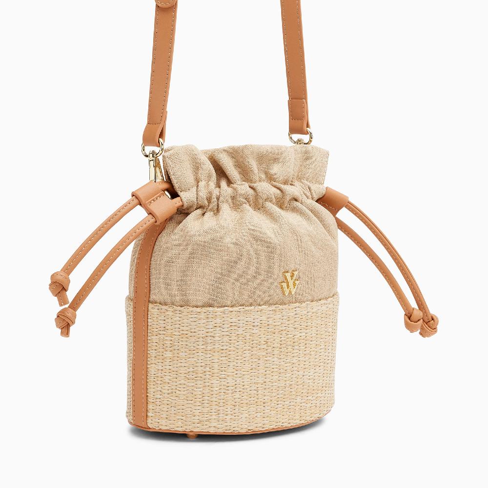 Vanessa Wu Mini Panier Bourse Lilly Camel