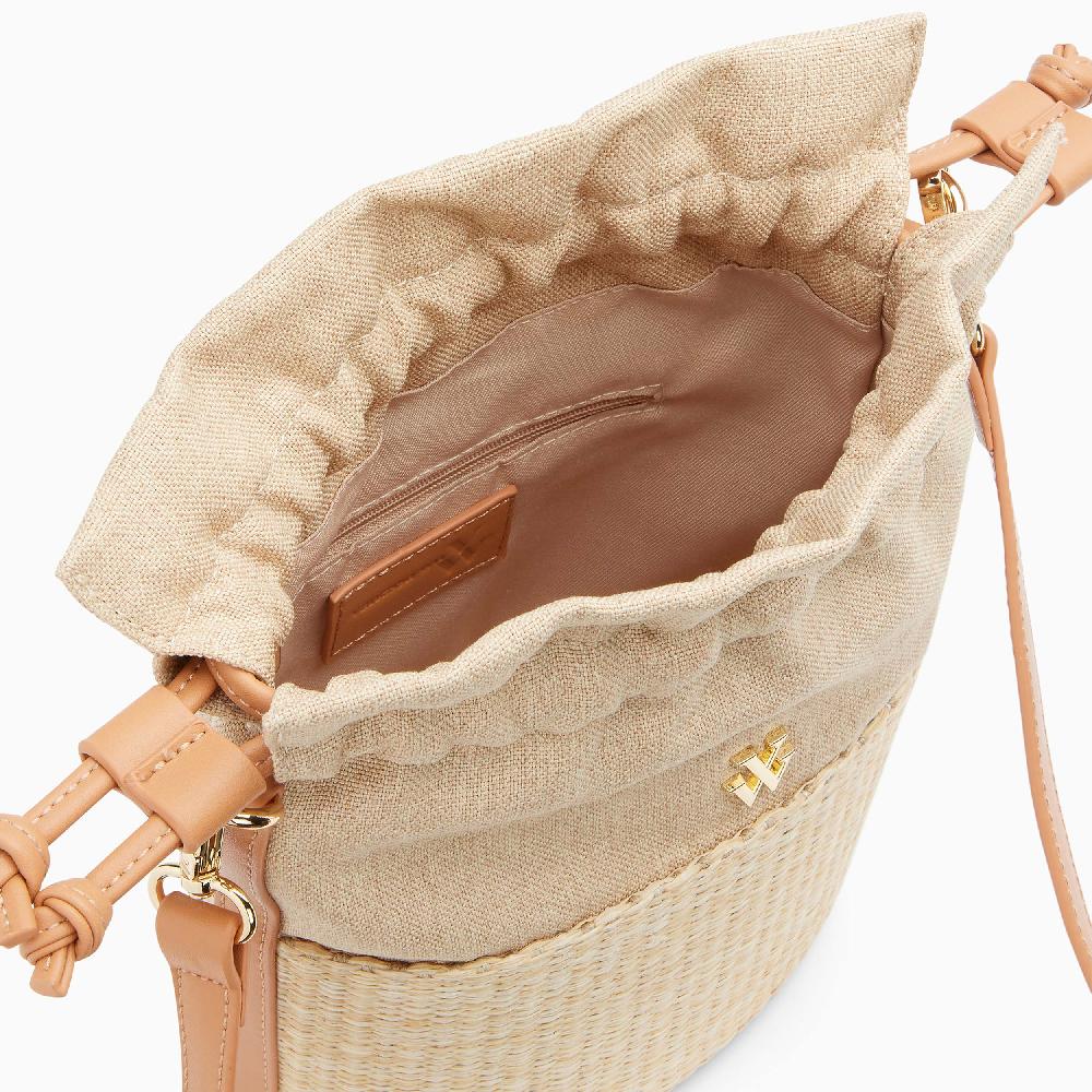 Vanessa Wu Mini Panier Bourse Lilly Camel