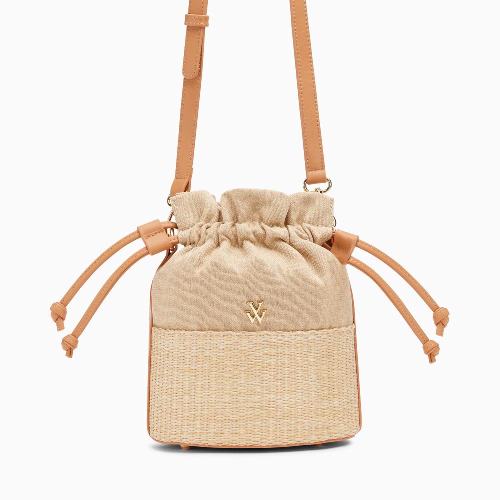 vanessa wu Mini panier bourse Lilly camel