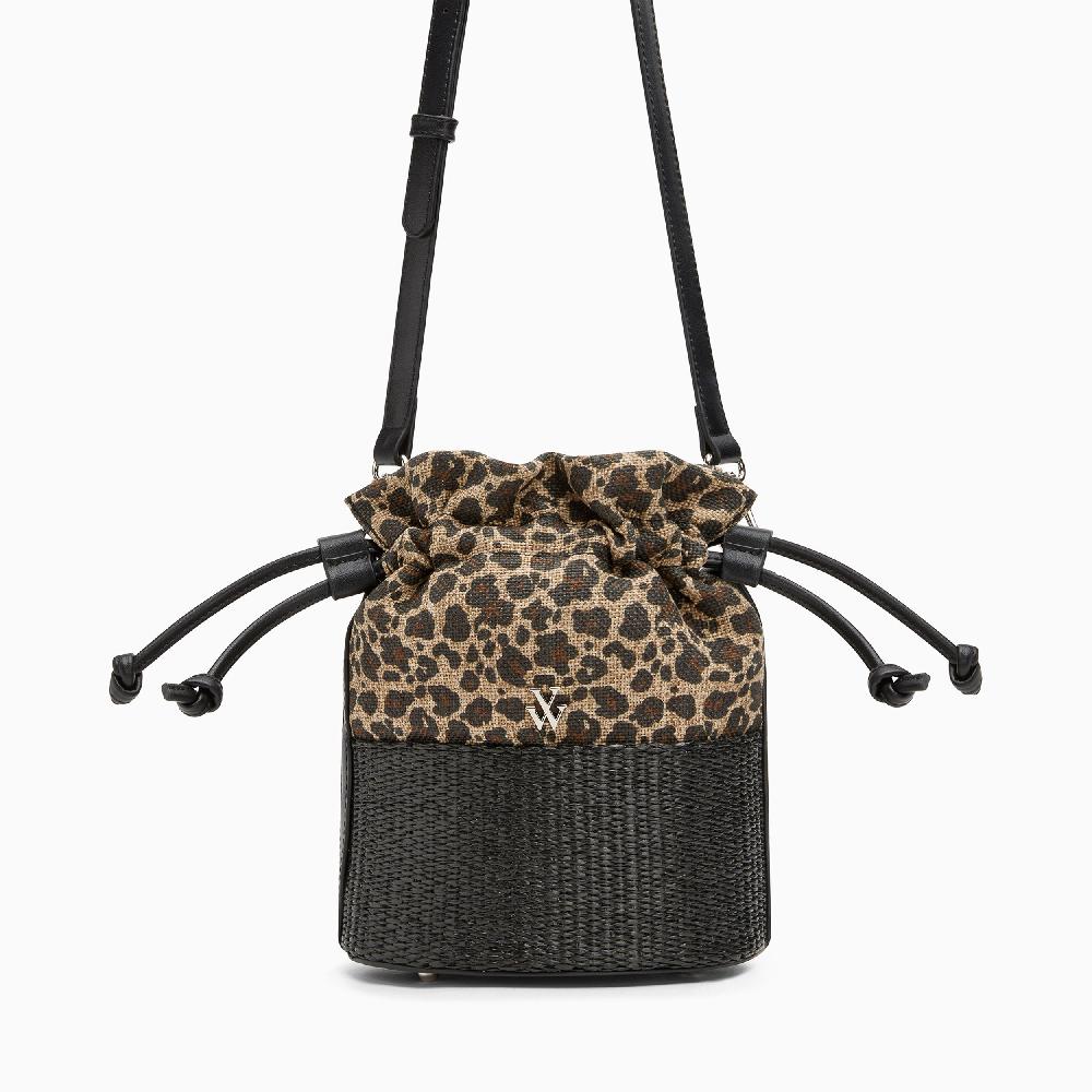 vanessa wu Mini panier bourse Lilly léopard