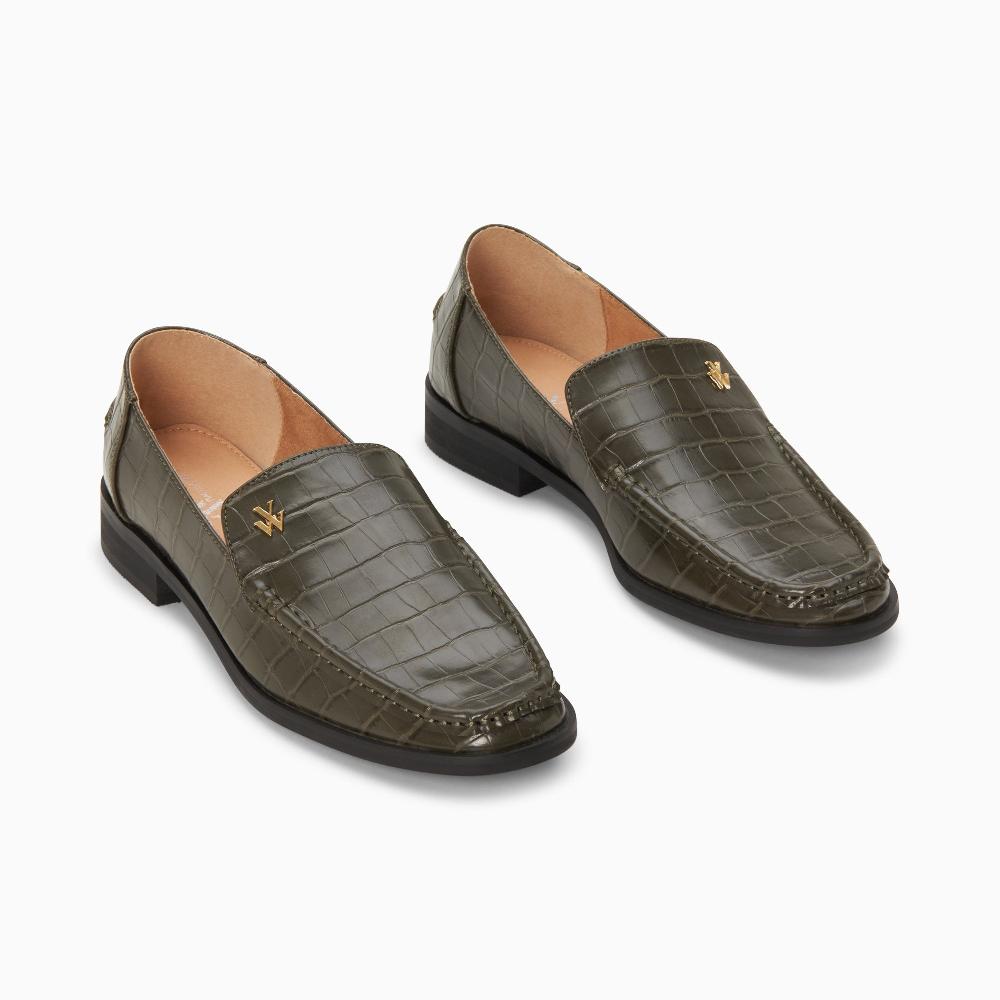 Vanessa Wu Mocassins Marianne Kaki Croco