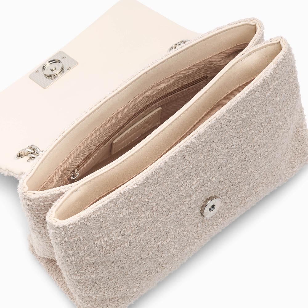 Vanessa Wu Sac à Main Naomi Beige à Chaîne